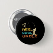 Echt cooler Onkel Angler Vintage Vatertag Fis Button (Vorne & Hinten)
