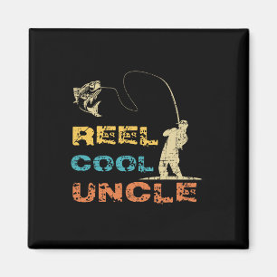 Echt cooler Onkel Angler Vintage Vatertag Fis Magnet