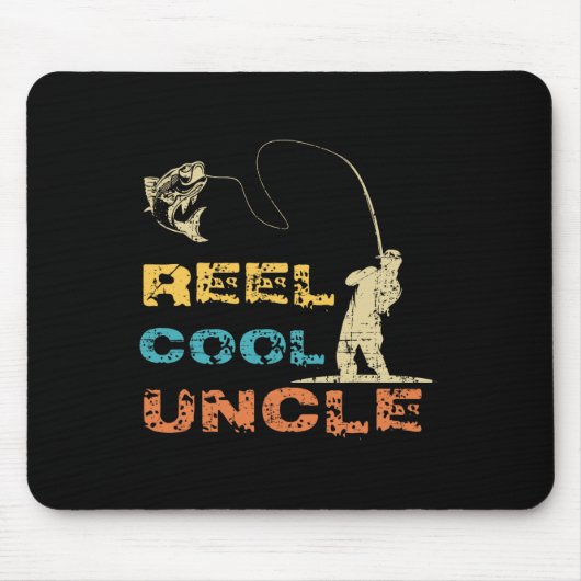 Echt cooler Onkel Angler Vintage Vatertag Fis Mousepad (Vorne)