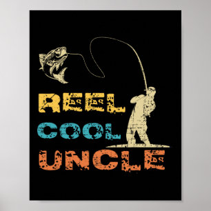 Echt cooler Onkel Angler Vintage Vatertag Fis Poster