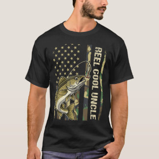 Echt cooler Onkel Walleye Angel Camo Amerikanisch T-Shirt