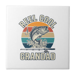 Echt cooler Opa-Angeln Vintage-Sonnenuntergang-Shi Fliese