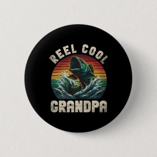 Echt cooler Opa Angelopa Vatertag Fisch Button