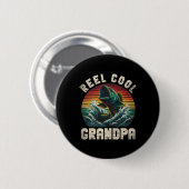 Echt cooler Opa Angelopa Vatertag Fisch Button (Vorne & Hinten)