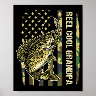 Echt cooler Opa Crape Angelr Camo Amerikanische Fl Poster