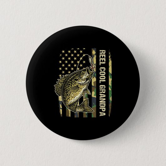 Echt cooler Opa Crape Angelrüst Camo Amerikanische Button (Vorderseite)
