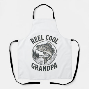 Echt cooler Opa Vintage-Angeln Bass-Shirt-Design Schürze