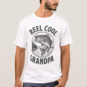 Echt cooler Opa Vintage-Angeln Bass-Shirt-Design T-Shirt