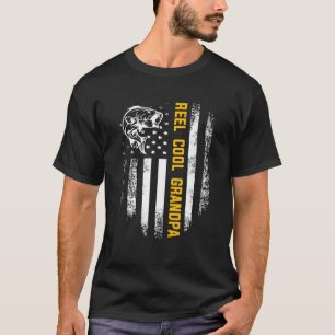 Echt cooler Opa Vintage-Flagge Angeln Vatertag T-Shirt