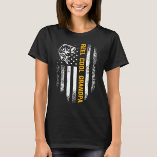 Echt cooler Opa Vintage-Flagge-Angeln zum Vaterta T-Shirt