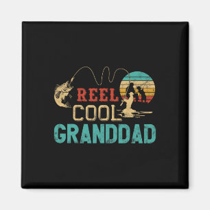 Echt cooler Opa Vintage lustige Angelrute Geschenk Magnet