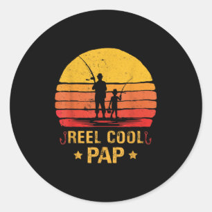 Echt cooler Papa-Angeln Vatertag  Runder Aufkleber