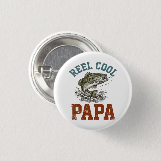 Echt cooler Papa-Angeln zum Vatertag Button (Vorne & Hinten)