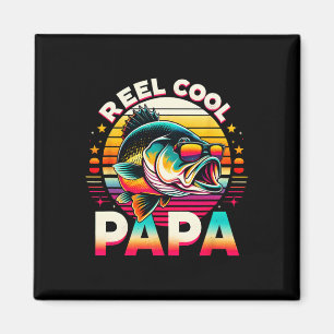 Echt cooler Papa Angler Fischer Dad Papa Vatertag Magnet