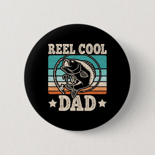 Echt cooler Papa-Angler Papa Vintage Daddy Vaterta Button