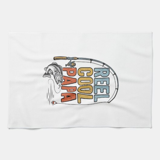 Echt cooler Papa-Angler-Shirt-Design_1 Geschirrtuch (Horizontal)