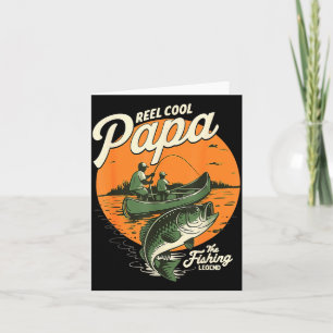 Echt cooler Papa die Angelsage Vintage-Sonnenunter Karte