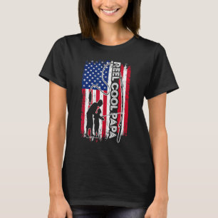 Echt cooler PAPA Fisch Amerikanische Flagge Fische T-Shirt