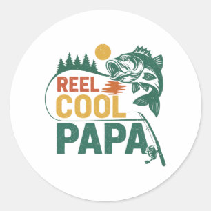Echt cooler Papa lustiger Angeltag für Väter Opa Runder Aufkleber