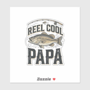 Echt cooler Papa Vintage-Angeln Vektor-Design_1 Aufkleber
