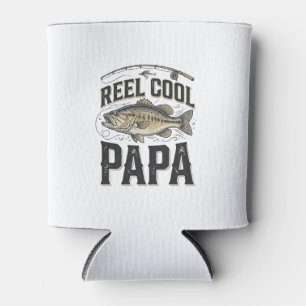 Echt cooler Papa Vintage-Angeln Vektor-Design_1 Dosenkühler