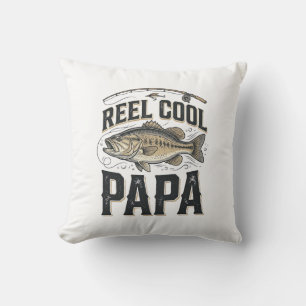 Echt cooler Papa Vintage-Angeln Vektor-Design_1 Kissen