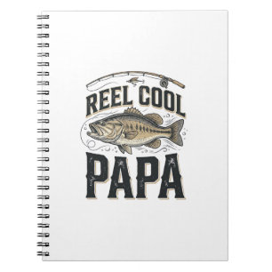 Echt cooler Papa Vintage-Angeln Vektor Design_1 Notizblock