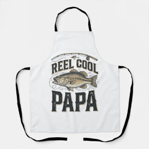 Echt cooler Papa Vintage-Angeln Vektor-Design_1 Schürze