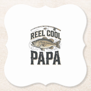 Echt cooler Papa Vintage-Angeln Vektor-Design_1 Untersetzer