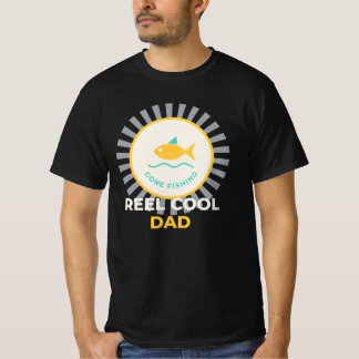 Echt cooler Papa Vintage-Angler-Abzeichen Vatertag T-Shirt