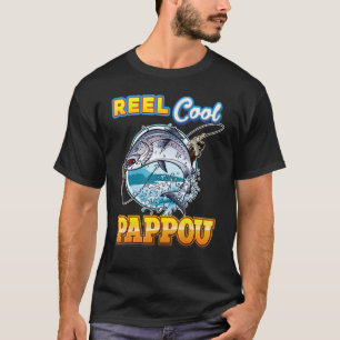 Echt cooler Pappou Angelangeln Vater Vatertag Papa T-Shirt