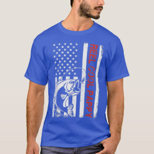 Echt cooler Pappy USA-Flagge Angeln Vatertag T-Shirt