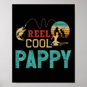 Echt cooler Pappy Vintage lustige Angelrute Gesche Poster
