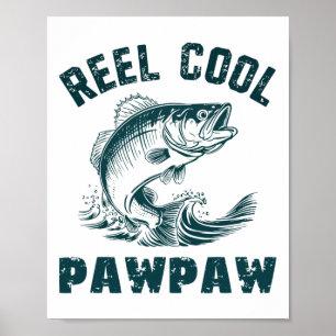 Echt cooler Pawpaw-Angler Opa im Vintage-Stil Pfot Poster