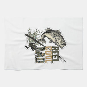 Echt cooler Vater Bassangeln Vintage Gravur Design Geschirrtuch