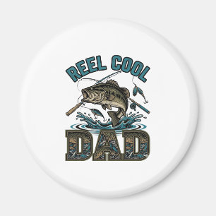 Echt cooler Vater Bassangeln Vintage Vektor Design Magnet