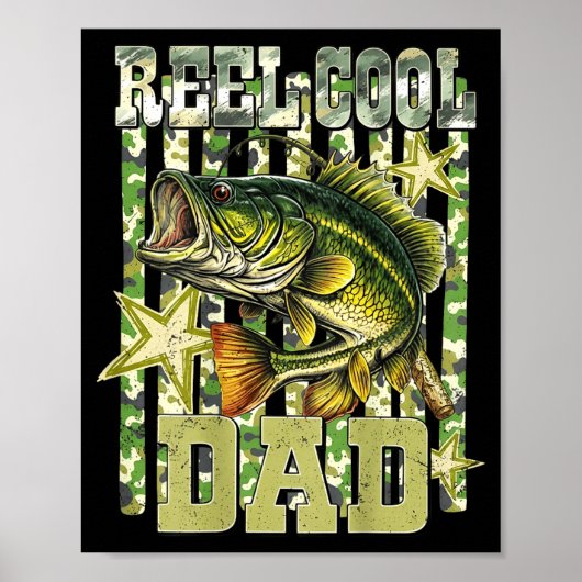 Echt cooler Vater lustiger Angelbarsch (auf der Rü Poster (Vorne)