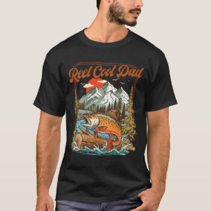 Echt cooler Vater lustiger Angler Regenbogen Fisch T-Shirt