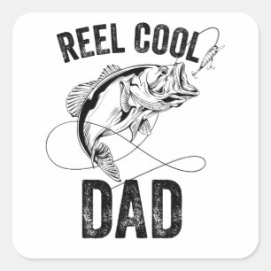 Echt cooler Vater Vatertag-Angeln Geschenk Angler Quadratischer Aufkleber