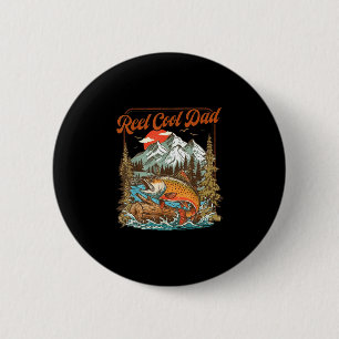 Echt cooler Vater Vintage-Angeln Regenbogenforelle Button