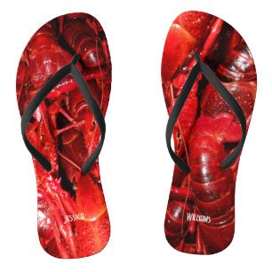 Echt Roter Krawfisch Flip Flops Badesandalen