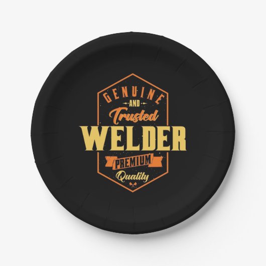 Echt und vertrauenswürdig Welder Pappteller (Vorderseite)