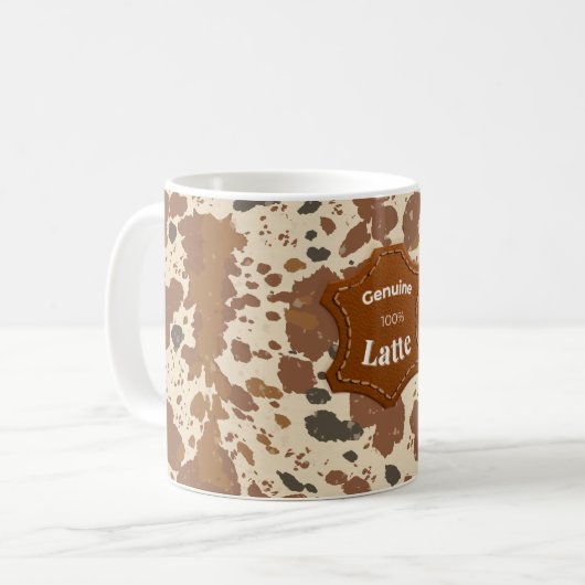 Echte 100% Latte-Tasse | Kuhfell-Kaffeestilistik Kaffeetasse (Vorderseite Links)