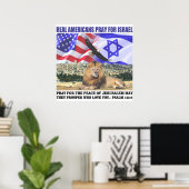 Echte Amerikaner beten für Israel Poster (Heimbüro)