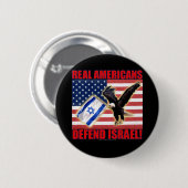 Echte Amerikaner verteidigen Israel Button (Vorne & Hinten)