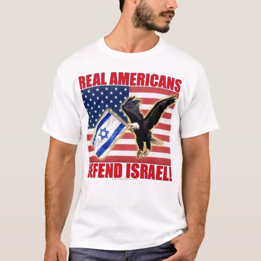 Echte Amerikaner verteidigen Israel T-Shirt (Vorderseite)