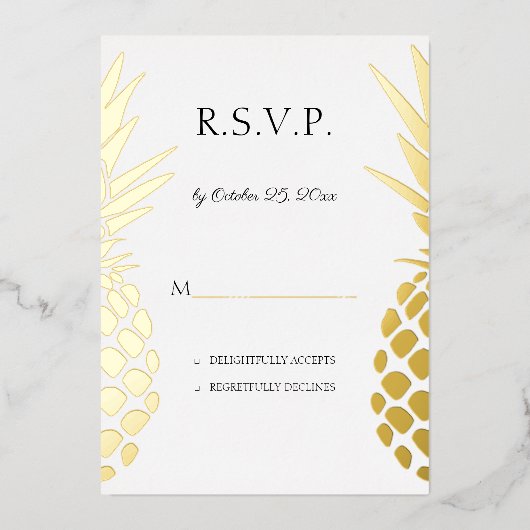 echte Ananas Folieneinladung (Vorderseite)
