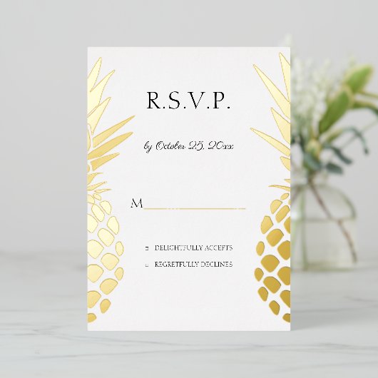 echte Ananas Folieneinladung (Stehend vorne)