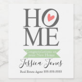 Echte Anwesen Agent danke neuen Zuhause Geschenk Weinetikett (Einzelnes Label)