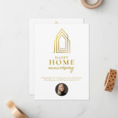 Echte Anwesen Agent Glücklich Zuhause Anniversary  Mitteilungskarte (Vorderseite/Rückseite Beispiel)